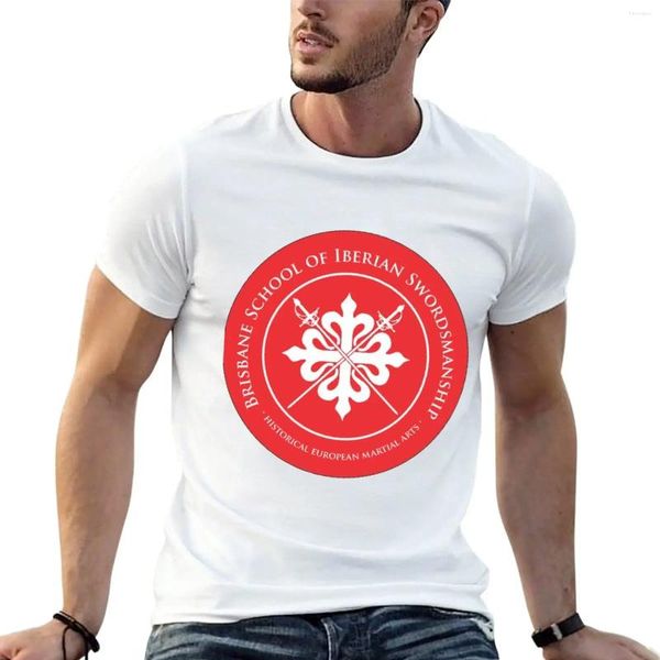 Polos masculinos LOGO BSIS BSIS para qualquer camiseta de fundo Roupas de anime em branco