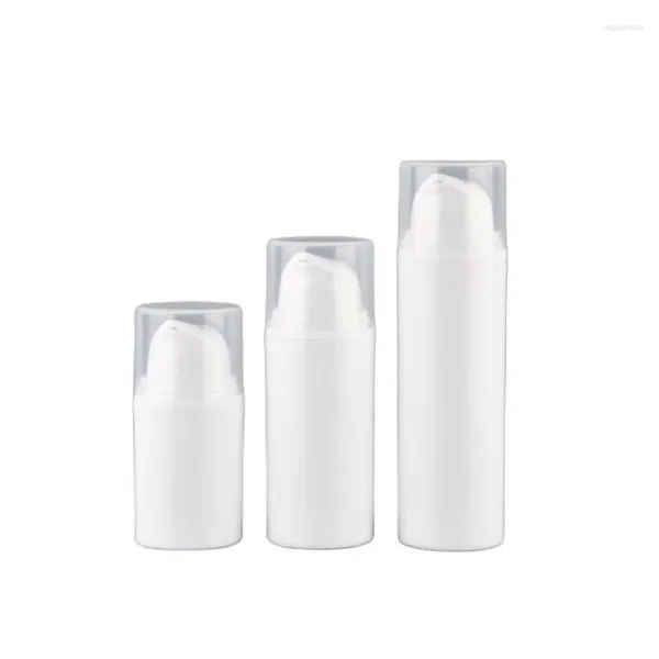 Garrafas de armazenamento Mini Bomba de crimpagem garrafa sem ar Lamão transparente de plástico branco Lução de luxo de luxo loção reabastecível 15ml 30ml 50ml