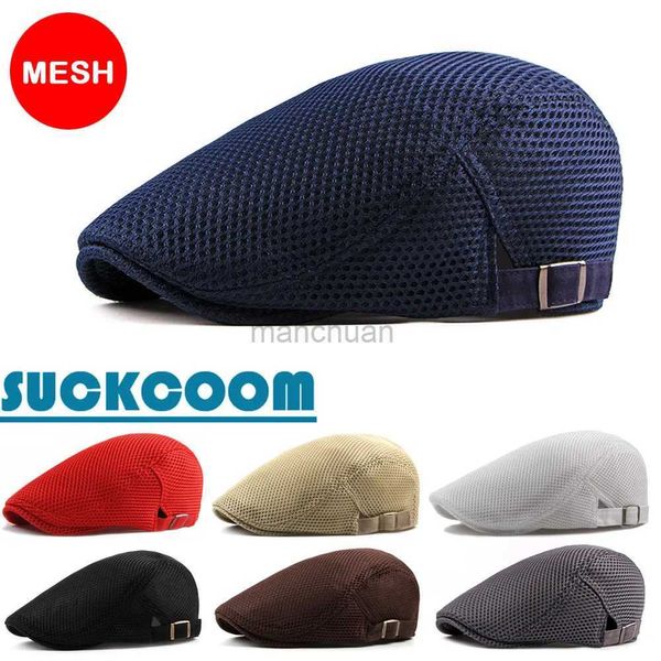 5t9n boinas masculinas malha estilos de verão boinas de mancha bonés casual unissex sports caps chapé de algodão boina casquette tap lap pintor tampa d244418