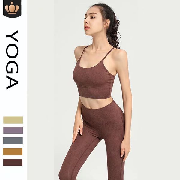 Al High En İyi Tayt Kadın Sütyen Capris Set Spor Yoga Seti Uzun Pantolon Spor Fitness Suit Kız Koşuyor Tozluk Spor Salonu İnce Fit Hizalama Uzun Pantolon 2 Parça Set Kadınlar