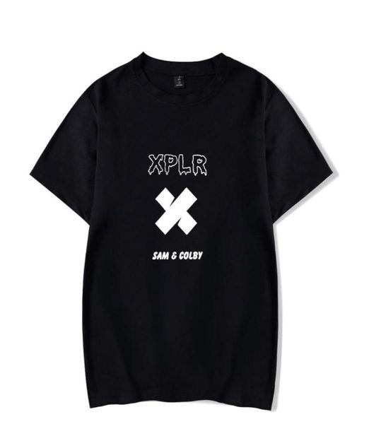 Sam e Colby Stampa XPLR Merch Shirts Crewneck Spazzante Cotton Tshirt Fashion Fashion TEE1474393