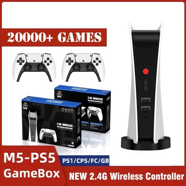 Host M5PS5 Console do jogo Host Video Gamebox 20000 Retro Arcade Games Building Speaker 2.4g Wireless Controller para PS1/CPS/FC