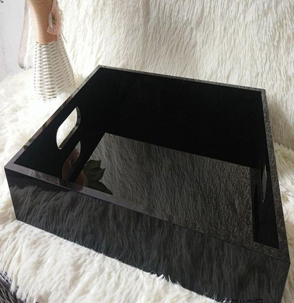 Роскошная черная акриловая леди макияж настольные ювелирные изделия Организатор ювелирных изделий CC Cosmetic Box ящик для хранения парфюм