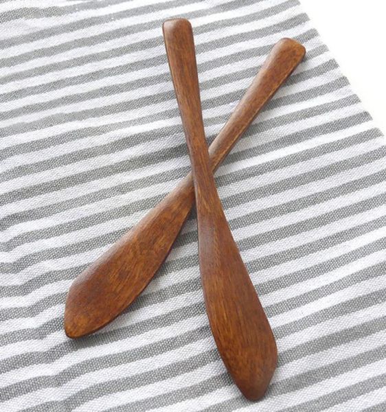 Holzkohleholz Holz Buttermesser Öko -freundliche Butterspatel Käse Schmelze Kuchenmesser Backwaren Teig Frischkäse Messer BH32405867469