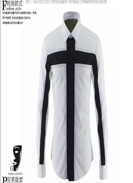 2016 Новое лето бренд дизайн бренда весна моды в стиле Longsleeved Высококачественная мужская лоскутная рубашка 4589712