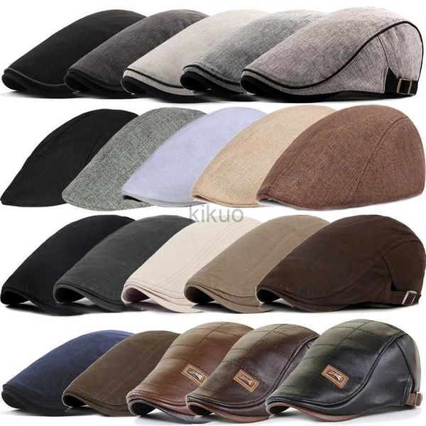 J12m Bergen 21 Typen Männer Bergen 2021 Frühling Herbst Winter Windproof Street Newsboy Beret Hut Retro England Hut Männer HATTE GEHEN MALER Kappen D240418