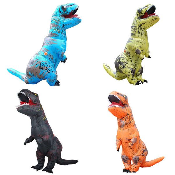 Trex Cosplay Dinosaurier Iatable Kostümparty S Fancy Maskottchen Anime Halloween für Erwachsene Kinder Dino Cartoon 220812