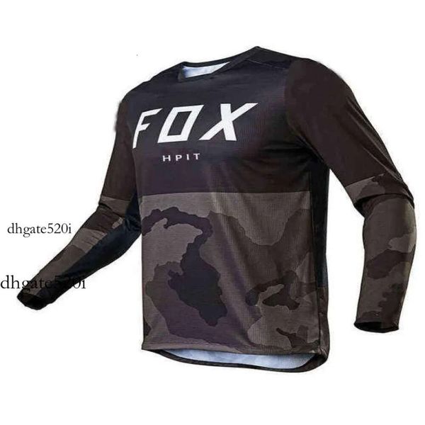 Fox Racing Shirts Spor Takımı Men039s Yokuşuk Jersey Hpit Fox Mountain Bike MTB Gömlek Offroad DH Motosiklet Motokros Bisiklet Yarışı Cycli