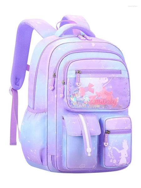 Okul Çantaları Gradyan Renkli Çocuklar Sırt Çantası Arka Paketi Çocuk Teenage Schoolbag Birincil Kawaii Sevimli Su Geçirmez Küçük Sac