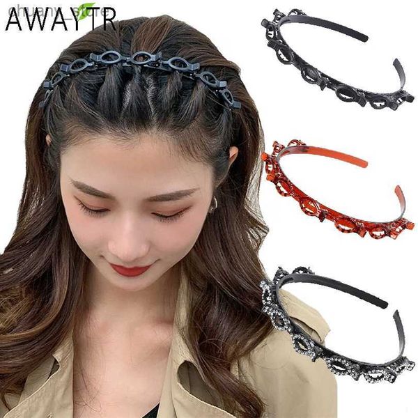 Bandas de cabeça fora do unissex alice bandeira de cabeceira masculino homem esportivo banda de cabelo arco de metal arco duplo franja penteado de cabelo acessórios de cabelo y240417