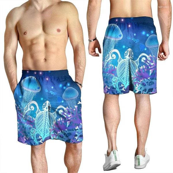 Shorts Shorts Turtle Jellyfish Coral Hawaii Beach Trunks Trunks Polinesiano Swim Gyce Boy Board Pants Ropa