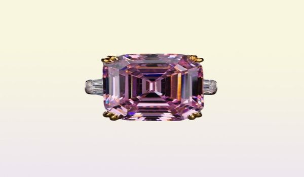 Onerain Classic 100 925 Sterling Silver Emerald Cut Topaz Sapphire Sapphire Gemstone Noivado Rings Jeia V1912029754688