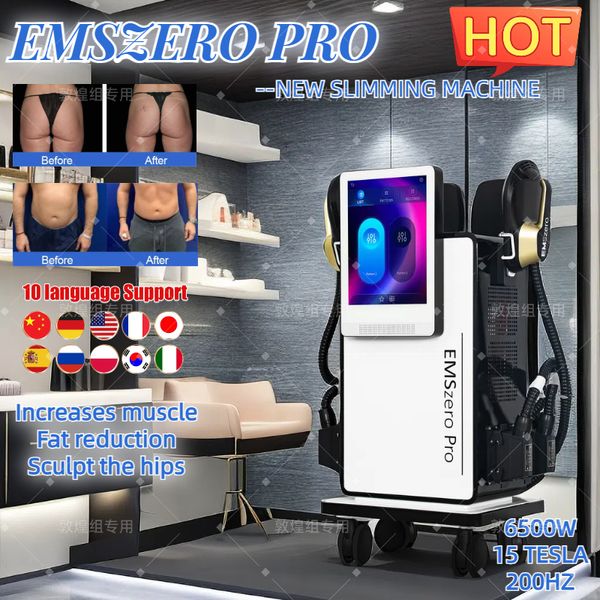 EMSZERO Body Sculpt Electromagnet Slimming 6500W High Power 4 Handles Reduzindo o Salão de beleza de máquina de gordura Novo EMS zero