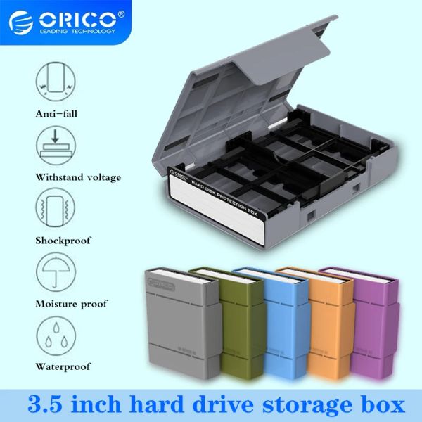 Gabinete OROPO SSD M.2 Proteger caixa de caixa rígida com rótulo para disco rígido de 2,5/3,5 polegadas Disco de disco rígido SSD HDD Caixa de armazenamento à prova d'água (PHP25)