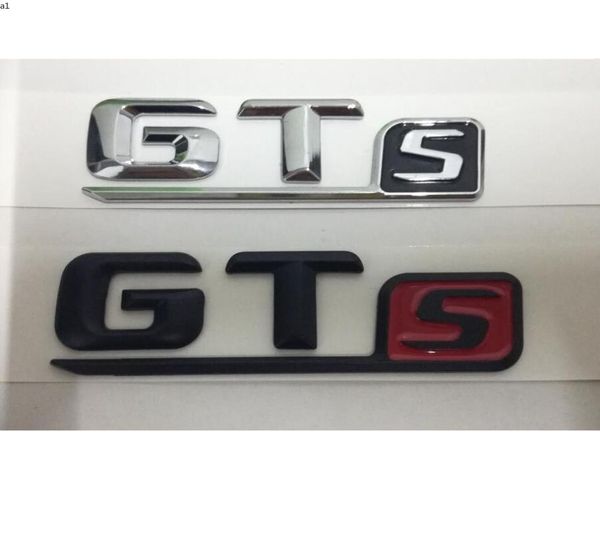 Für Mercedes Benz AMG AMG Chrom Black Red Letters GTS Wörter GTs Auto -Trunk -Deckel Lippenfrontabzeichen Embleme Embleme Abzeichen Aufkleber Decal1112643