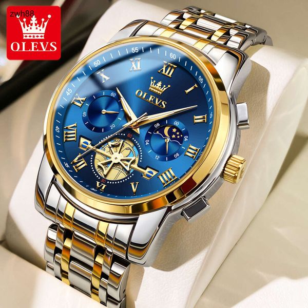 Olevs 2859 Hot Sales OEM Custom Watch Chronography Tourbillon Hollow Out Sports Wasserof Mode Man Quartz Watchdesigner