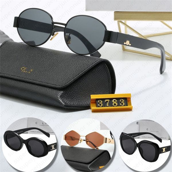 Herrendesigner Sonnenbrille Outdoor Shades Mode klassische Lady Sonne Brille für Frauen Brillen Mix Farbe Optional Dreieck Signature Gafas Para El Sol de Mujer Box