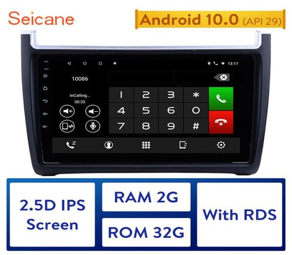 Seicane Araba GPS HD Android 10.0 IPS 2012-2015 VW Polo Destek Carplay TPMS DVR Multimedya Oyuncusu4943341