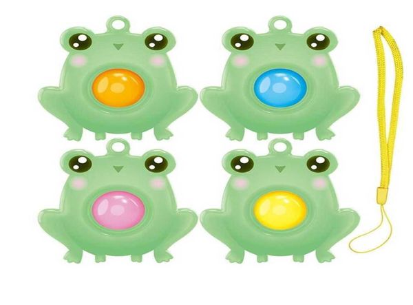 Şeker Renk Push Pers Toys Parmak Panda Panda Frog Anahtar Zinciri Sevimli Çocuklar Mini Panents Çantalar için Hediyeler Keyasyon G98VBUG9057488