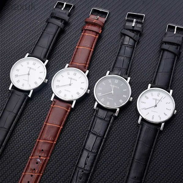 Relógios analógicos de pulseira de couro de luxo Relógios de pulseira de couro de luxo relógio de relógio de pulso de quartzo