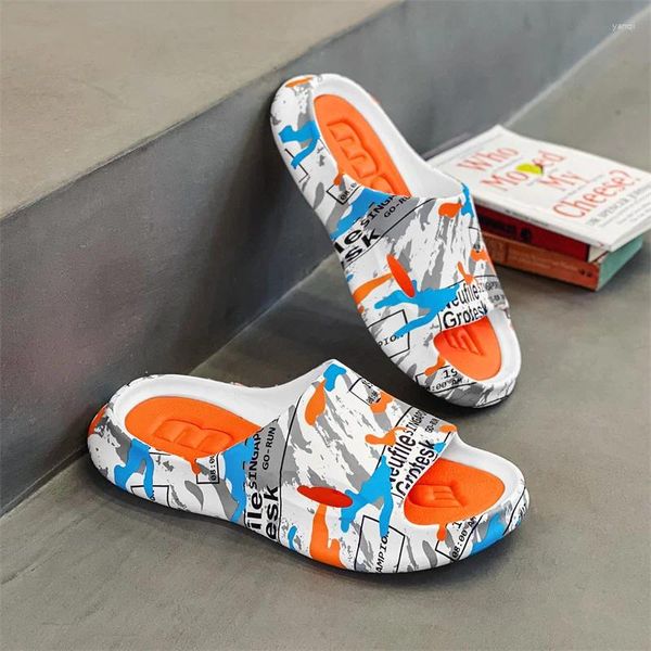 Terlik Moda Yaz Ayakkabı Kapalı Ev Kalın Tasarımcı Baskılı Çizgi Farklı Erkekler Flip Flops Slip Slip Beach Sandal