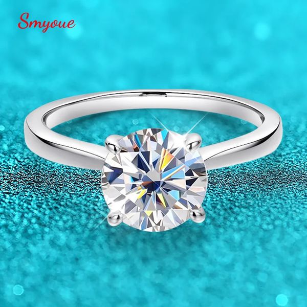 Smyoue bianco oro bianco 2ct 100% anello di fidanzamento per donne S925 Sterling Silver Lab Diamond Promise Wedding Bes di gioielleria 240417