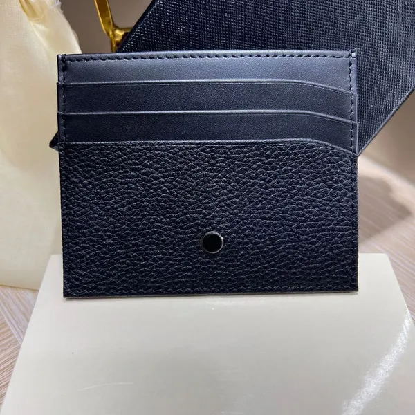 Echtes Leder -Männer Brieftasche Kreditkarte Halter Original Designer Top -Qualität Litschee Muster Cowide Mode Frauen Mini Brieftaschen Pocket Vaters Tag Geschenkbox