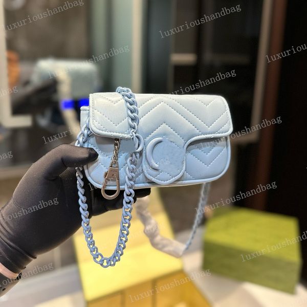 Primavera/verão Marmont Macaron Mini -Chain Bag Designer Luxury Bolsa de ombro Moda Letra Letra Crossbody Saco de batom de carteira