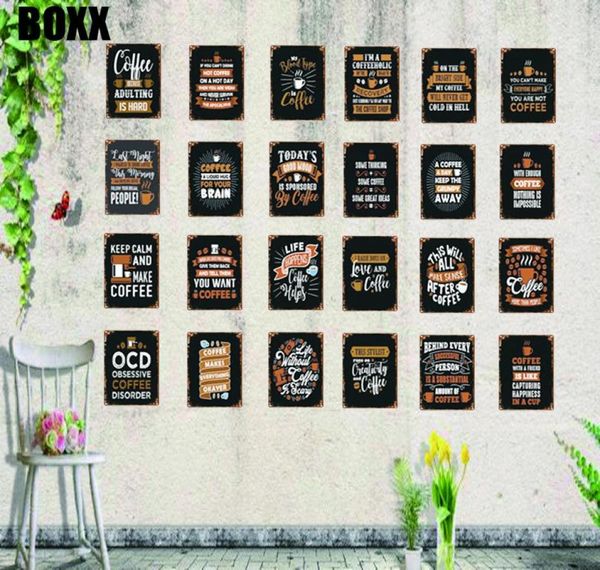 Kaffeeschild Shabby Chic Vintage Style Küchenschild Retro Bar Cafe Shop Home Metal Wall Art Dekor 30x20cm1171183