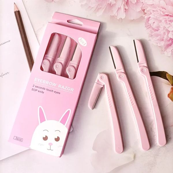 Neue 2024 Frauen Gesichtspflege Haarentfernung Werkzeug Make -up Rasierer Messer Augenbrauen Trimmer Safer Rasierrezoren (3pcs/Los) 1. Für Frauen Gesichtshaarentfernung