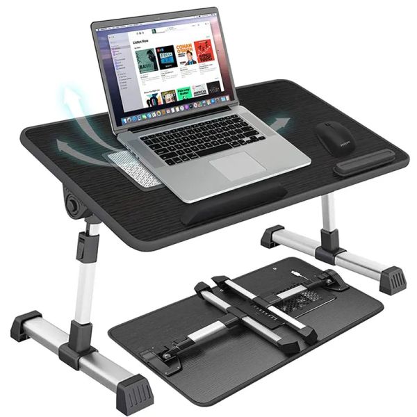 Lapdesks tragbares Bettklapper Laptop -Stand Schreibtisch, faltbarer Computertisch faltbarer Lüfter, einstellbarer Auftrieb, Couchtisch, Sofa verfügbar