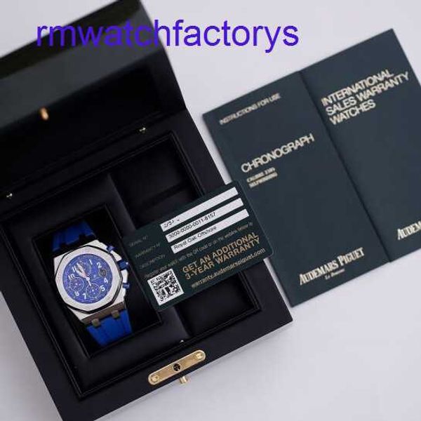 Minimalista AP Wrist Watch Elf Blue Elf Royal Oak Offshore 26470ST Mens Assista Precision Aço Azul Face Automático Máquinas Swiss Famous Luxury Sports Watch