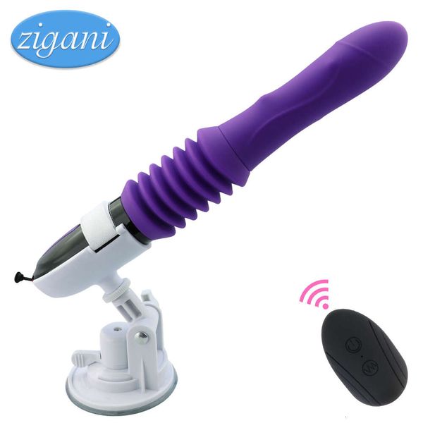 Máquina sexy empurrando grande vibrador vibrador vaginal g spot automático por baixo massageador de buceta retrátil brinquedos adultos para mulheres