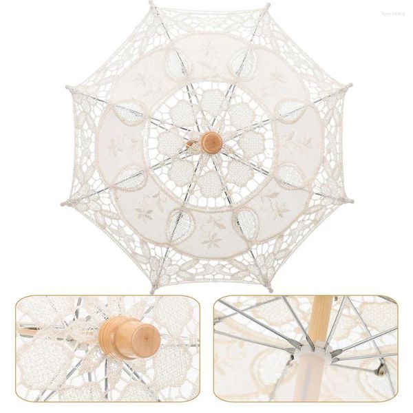 Guarda -chuvas 2pcs renda de casamento adeasol guarda -chuva adereços