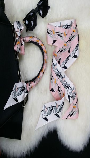 Handbag de moda imprimir pequeno retângulo de lenço de cabeça de cabeça lenços de seda lata feminina para bolsas 4240171