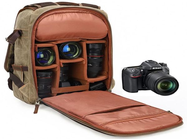 Backpack Outdoors Bag de câmera Vintage Men ombros de grande capacidade Rucksack Propertimonet Digital1288766