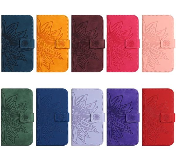 Кожаные кошельки для подсолнечника для iPhone 14 плюс 13 Pro Max 12 11 XR XS 8 7 6 SE3 Цветочный цветочный стильный идентификатор модного кредита 1490022