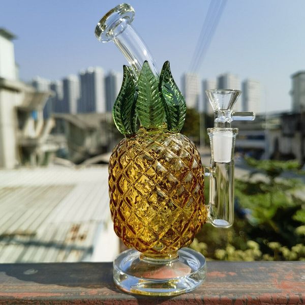 8 -Zoll -Shisha schweres Glas Bong Ananas Raucherwasserrohr Bubbler Shisha 14mm Schüssel