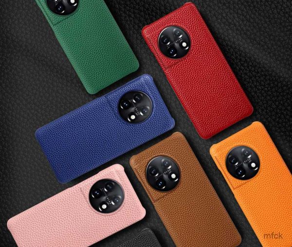 Case di telefonia cellulare Custodia per telefono in pelle Litchi autentica per OnePlus 12 11 10 Pro 12R 11R Ace 2 2Pro 3 3V 2V Nord 3 One Plus Copertura