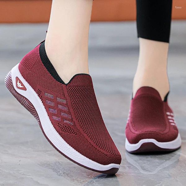 Scarpe casual da donna traspirabile da donne vulcanizzate da donna anti-slip da donna morbida sneaker slip-on femmina