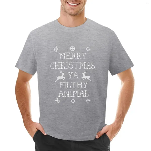 Polos da uomo Buon Natale Ya Filthy Animal T-shirt Top Asteetic Abbite Asteetiche Hippie Black T-Shirts Uomini