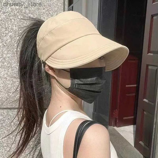 Visores visoros femininos Moda Sun Protection Hats Creative Face Mask Ganch Design Hats Novo Produto Summer Sun Hat Apparel Acessorie Y240417