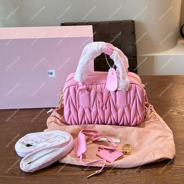 Miui Sumbag Designer Женская Arcadie Matelasse Nappa 7a Высококачественная плиссированная кожаная сумка для сплетниковой сумки для овец с поперечным