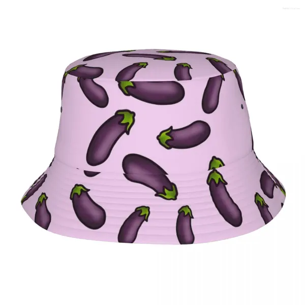 Berretti di berrette di melanzane cappello da secchio kawaii cibo alla moda per pescatori per uomini donne berretti da pesca traspirante Hawaii design per la protezione solare