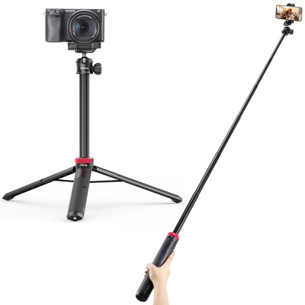 Tripés Ulanzi MT44 57,6 polegadas extensíveis Tripé LiveBroadcast Stand com suporte para montagem de telefone para DSLR SLR Câmera GoPro Smartphone Vlog