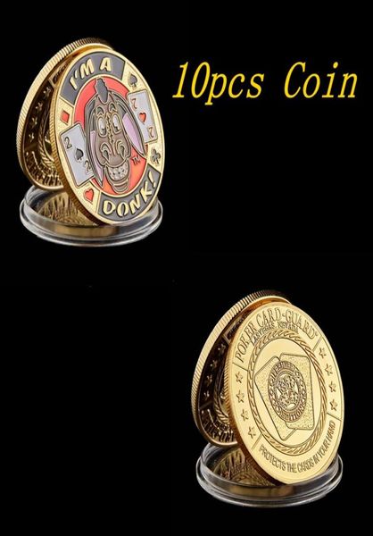 10pcslot Poker Chip развлекает Quot039M A Donkquot Casino Poker Guard Token Token Tocleble Coins3978549