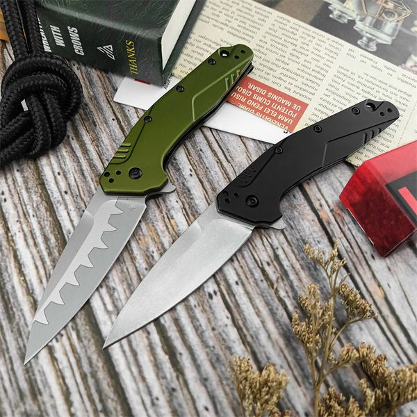 Dividende KS 1812olcb Assisted Flipper Messer CPM-D2 Verbundperle Sprengte Klinge Oliven Aluminiumgriffe Outdoor Tacticals Defense Survival Tool Geschenke 1660