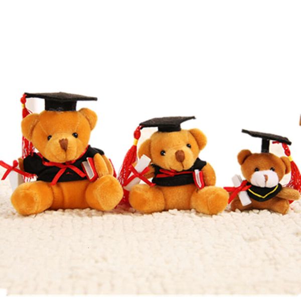 Urso de pelúcia fofo com chapéu e lembranças uniformes presentes de graduação macia personalizada brinquedo de pelúcia