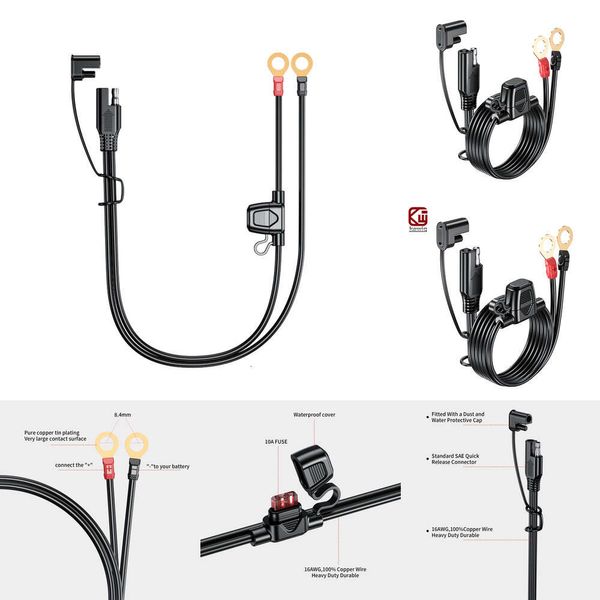 Новый Kewig 60см/ 180 см Quick Release Cable Sae W/ 10a Fuse o Разъем Adcate Charg