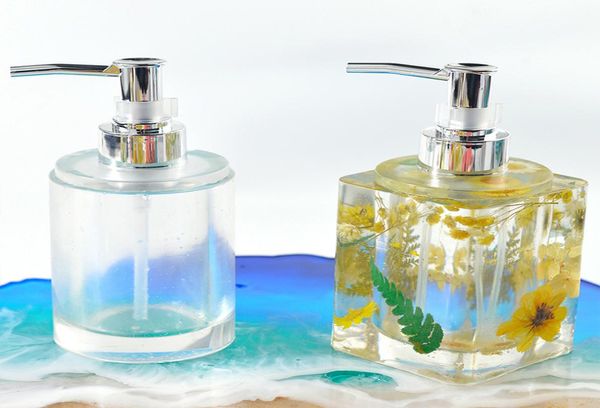 Parfümflaschenformepoxidharzformen DIY Silikonform Flüssigseifenbehälter Lotion Shampoo Spender Mould1359878